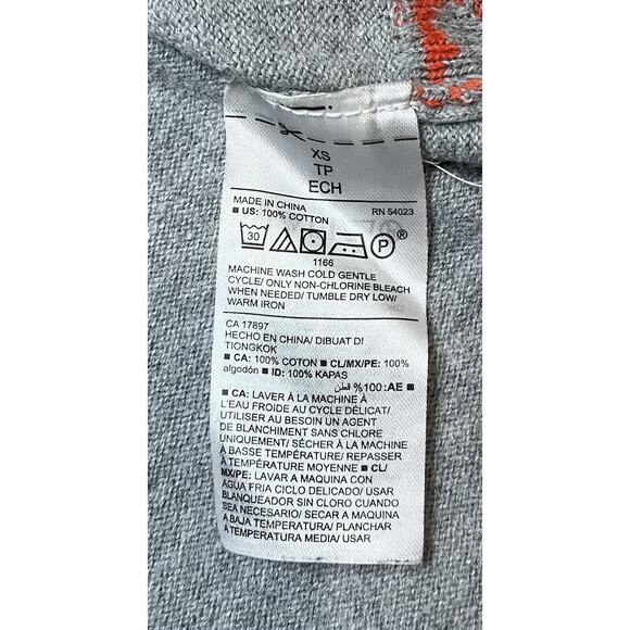 Old Navy Classic Crew Neck Sweater XS Gray with Orange Citrus Print Long Sleeve - Picture 4 of 6